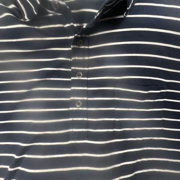 POLO Ralph Lauren Men's Classic Fit Interlock Navy Blue White Stripe Shirt XXL - Picture 3 of 9